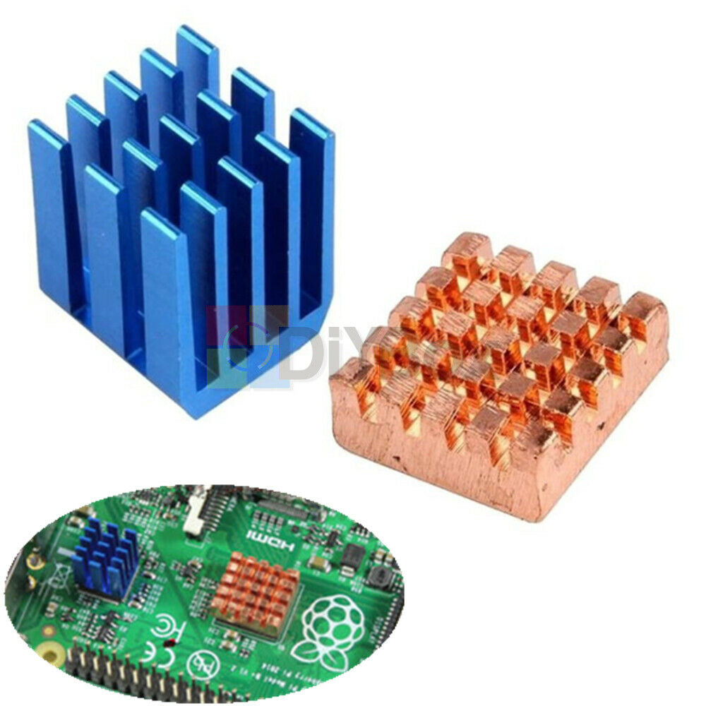 Copper Aluminium Cooling Heat Sink Fan Kit For Raspberry Pi 3 Raspberry Pi 2 B+