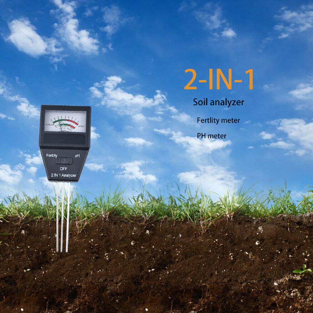 2-in-1 Ph Analyzer Temp Fertility For Indoor Outdoors Garden Farm Planting