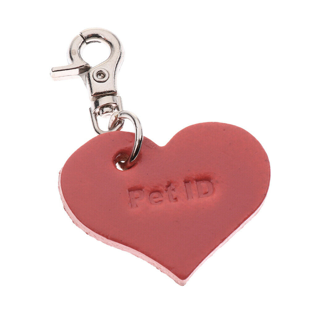 Pet Dog Cat Identity ID Tag Collar Puppy Metal Neck Pendant Keychain Heart