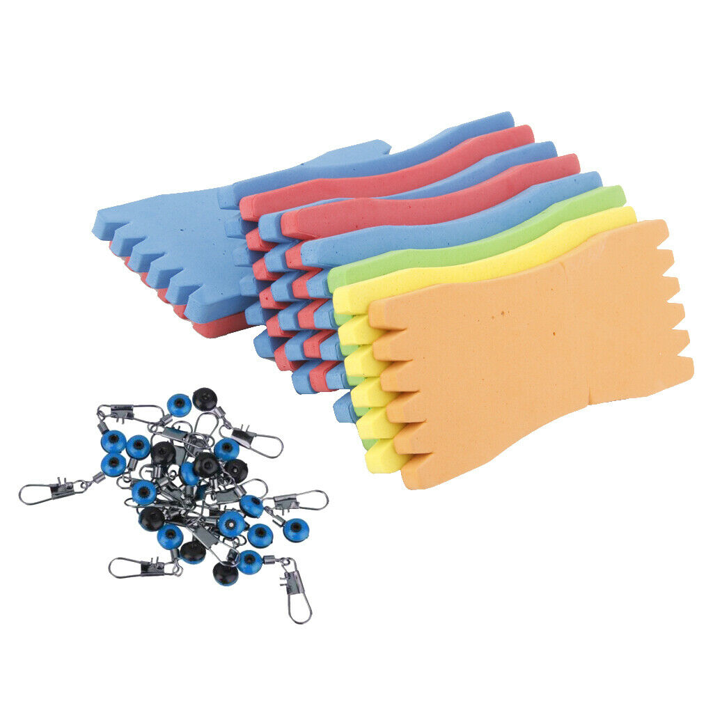 20 Pieces; Space Bean; Fishing Clip; Connector; and 10 Pieces; Fishing Foam Line
