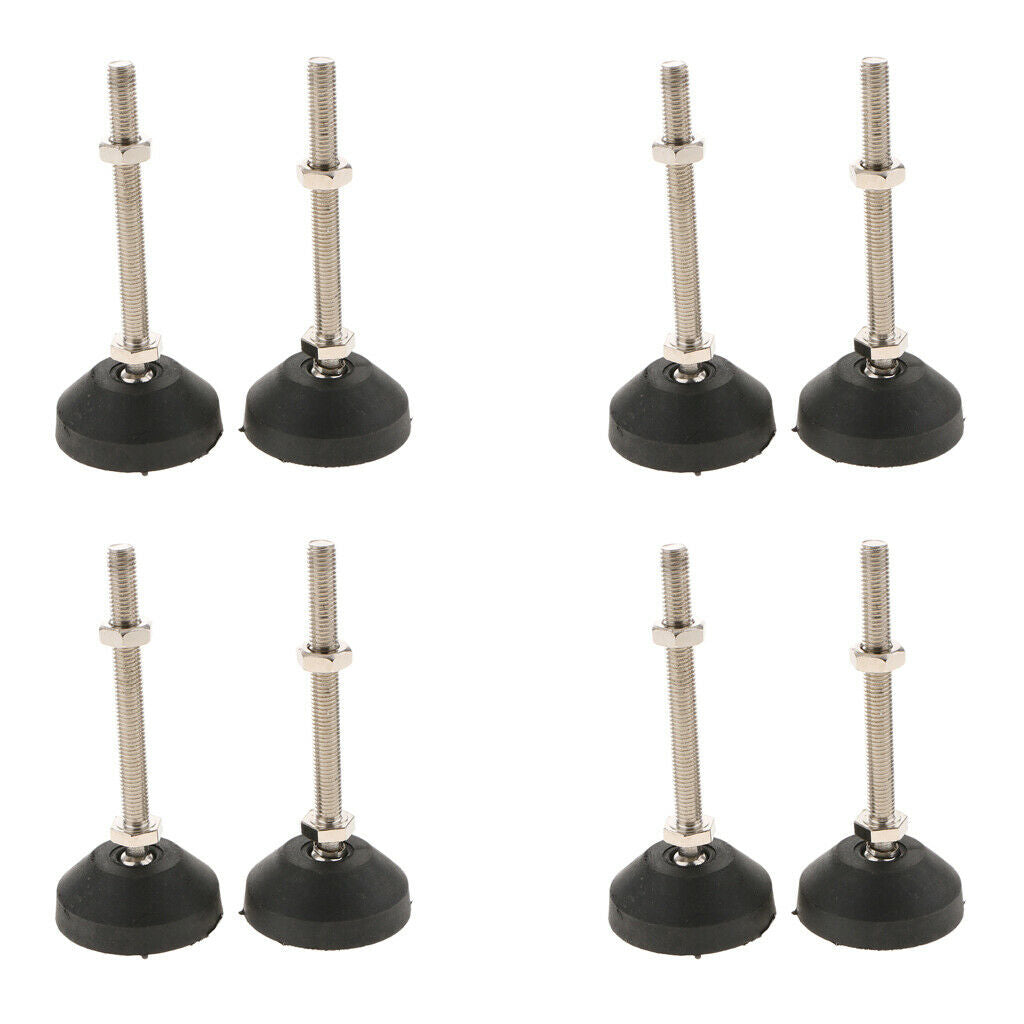 8pcs M10x100mm Furniture Leg Levelers Leveling Feet Height Adjustable, 60mm Base