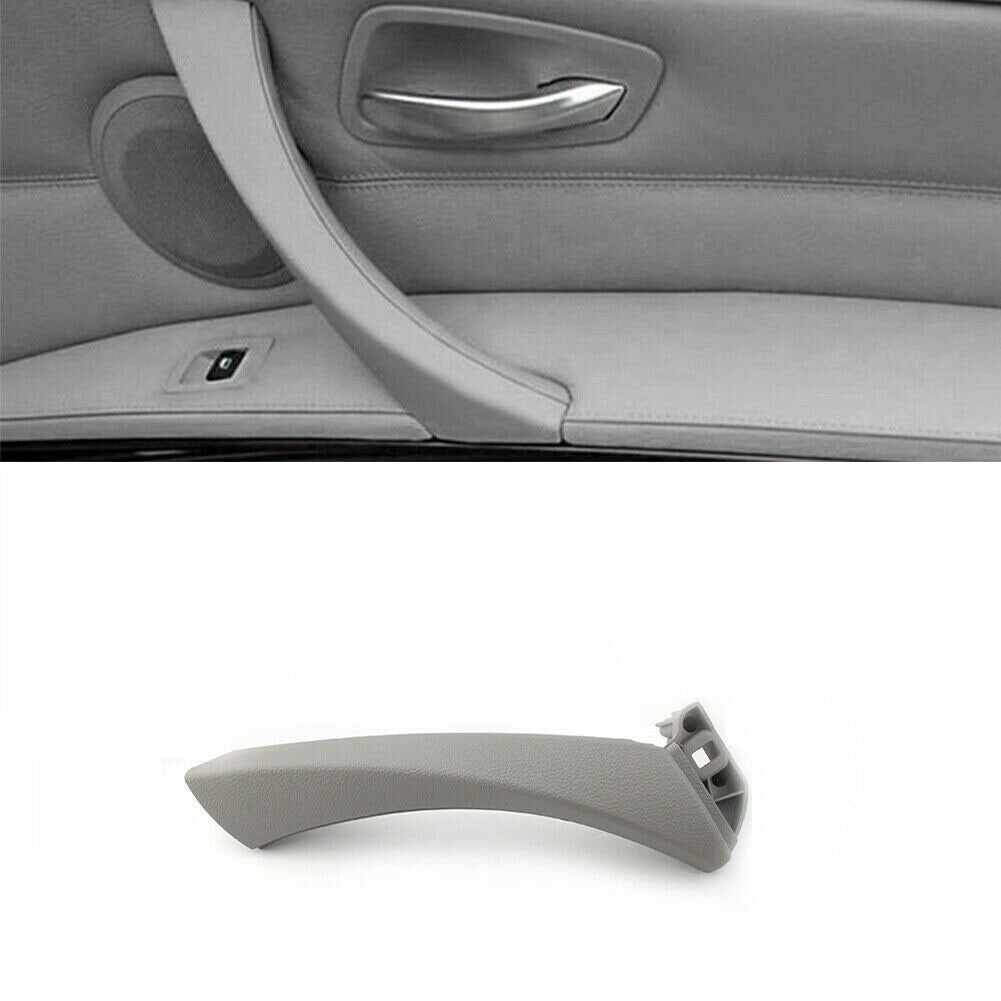 Gray Left Door Panel Handle Inner + Outer Trim Cover Fits BMW E90 3-Series Sedan