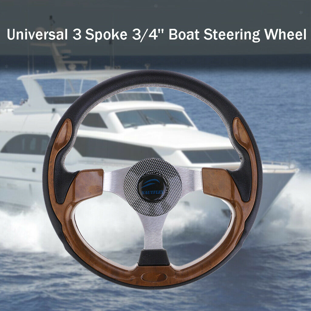 Rustproof Steering Wheel Aluminum 12.6" 3/4" Marine Boats Sport Wheel & Hub