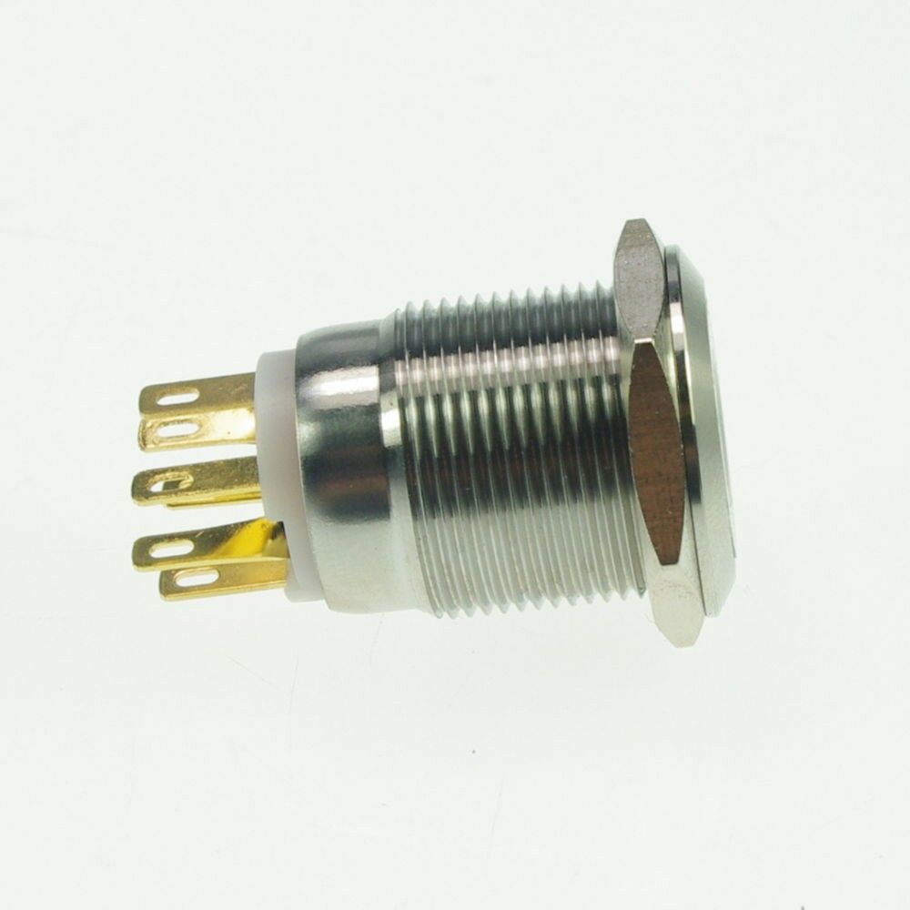 19mm Stainless Steel Dot illuminated Momentory Push Button Switch  1NO 1NC