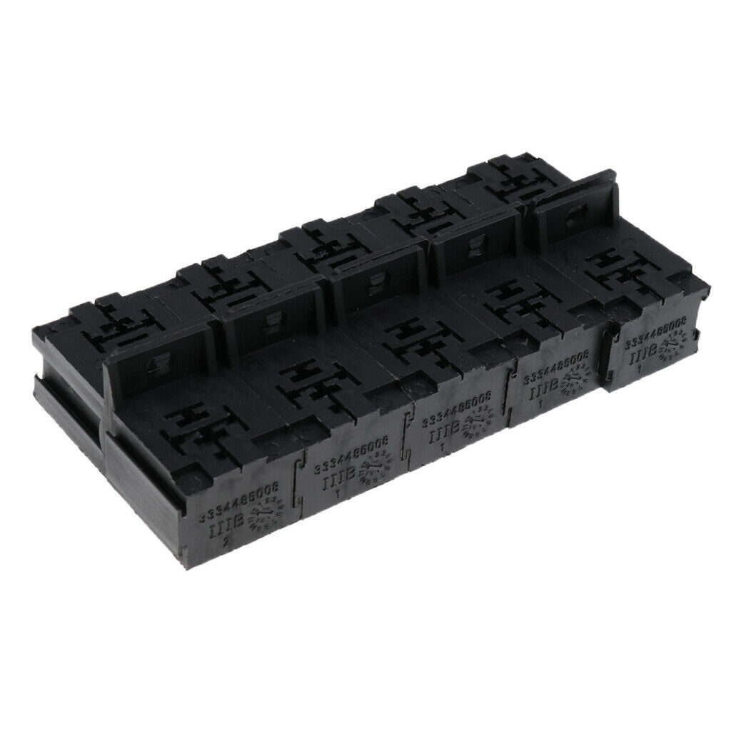 10 Set Car Auto Vehicle 5 Pin Relay Socket Holder with 6.3mm Copper Terminal