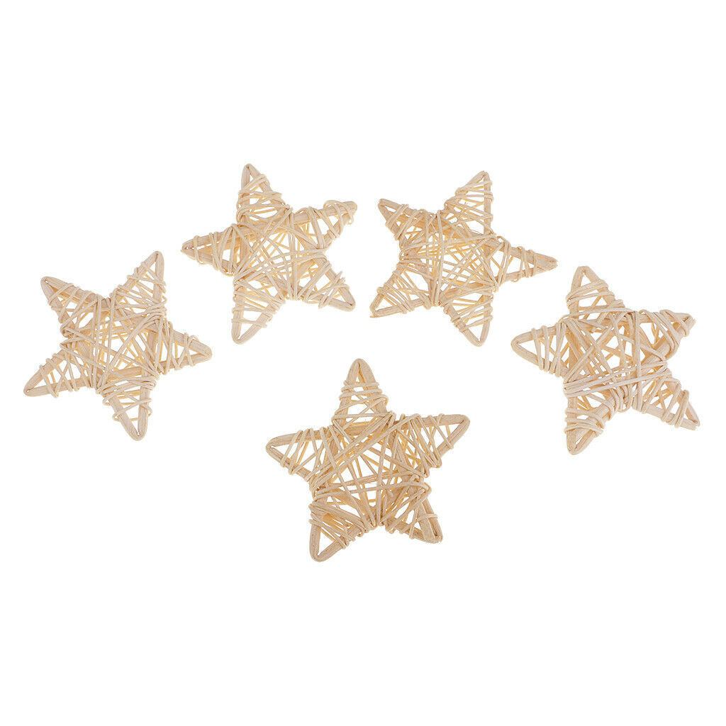 10pcs 7cm Natural Star Handmade Wicker Rattan Balls For