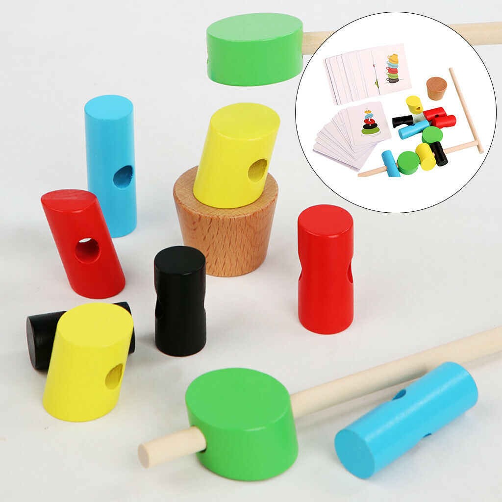 Wooden Learning Color Matching Logic Games Beaded Toys Preschool Early Education