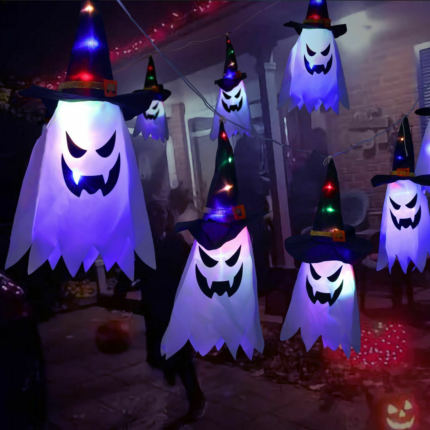 Witch Hats Halloween Lights Fairy Lights Halloween Decorations Ghost Led Light
