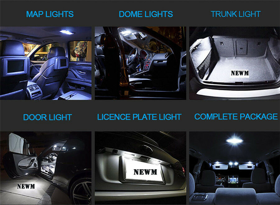 14x White Interior Dome LED Light Package Kit For BMW 3 Series E90 328i 335I 4