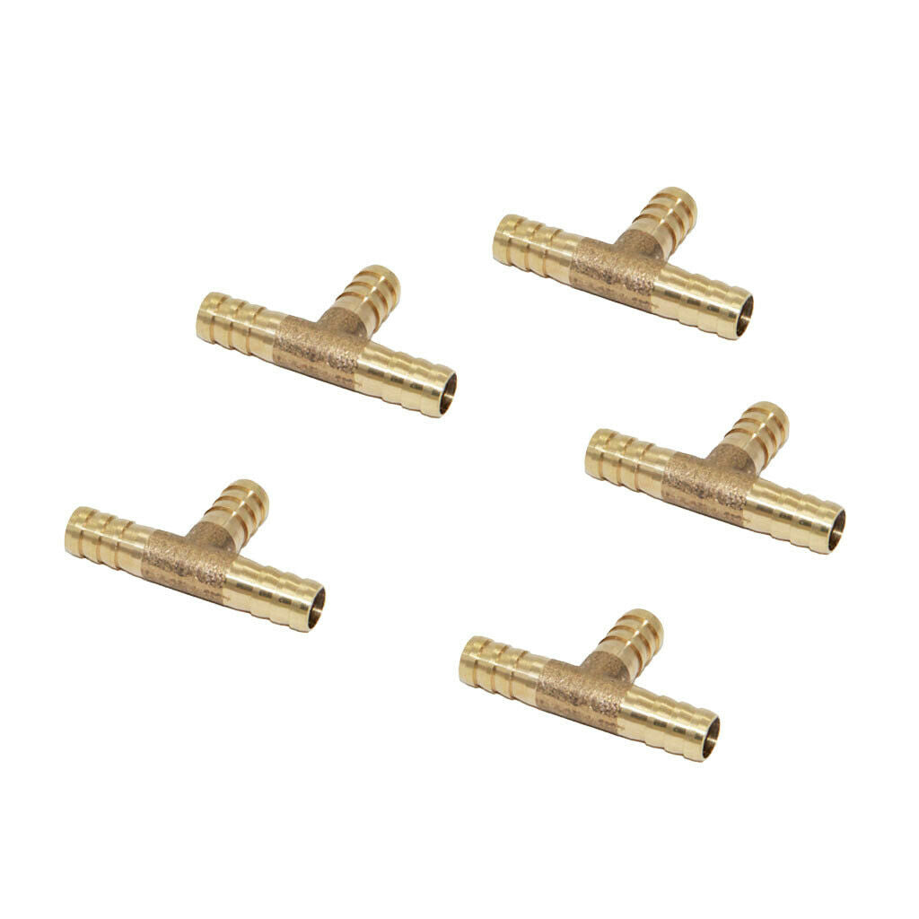 25cs Brass Tee Adapter Hose Joiner Tee Connector T for Water Fluid Fuels