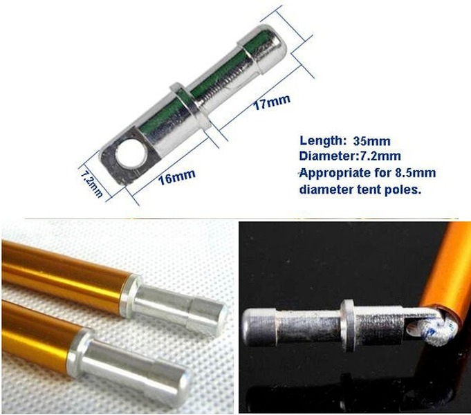 10Pcs Φ7.2mm 17mm Aluminium Alloy Spare Tent Pole End Plug for 8.5mm DIA