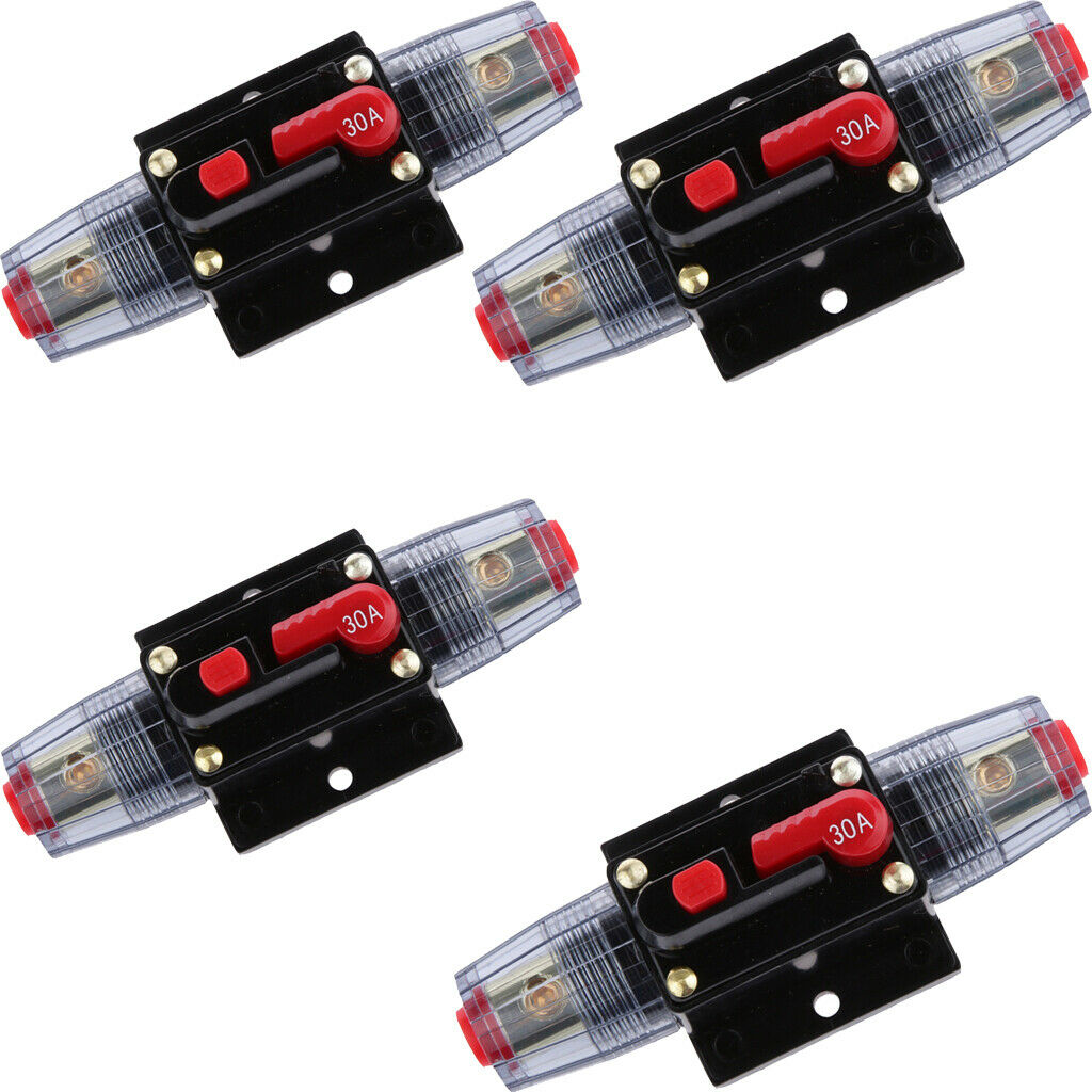 2 Pair Manual Waterproof 30A DC Circuit Car Automatic Audio Fuse Holder