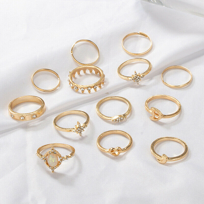 13pcs/set Women Stack Rings Above Knuckle Rings Rtro Simple Design jewelr.l8