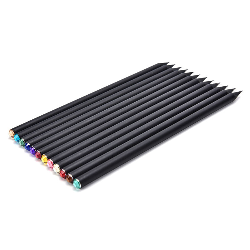 12Pcs Pencil HB Diamond Color Pencil Stationery Cute Pencils Drawing Supp.l8