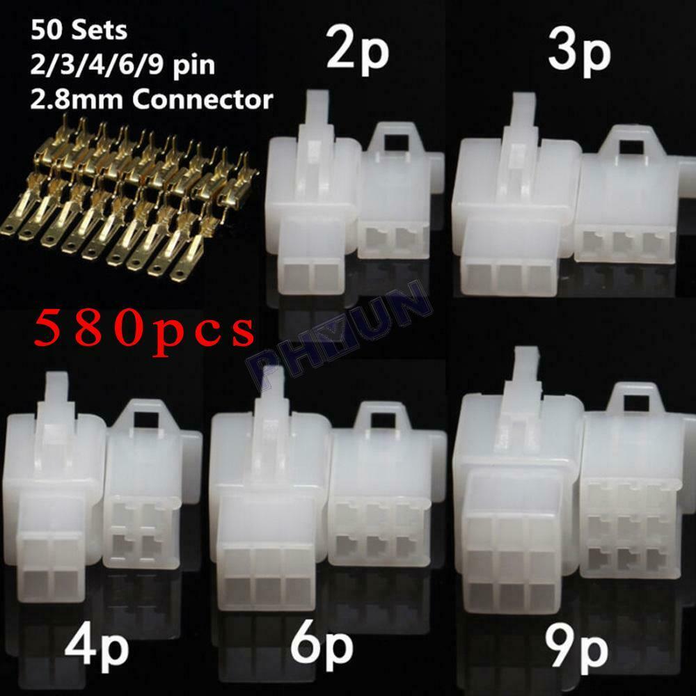 580PCS 2/3/4/6/9 Pin Electrical Wire Connector Terminal For Car Truck Motorcycle