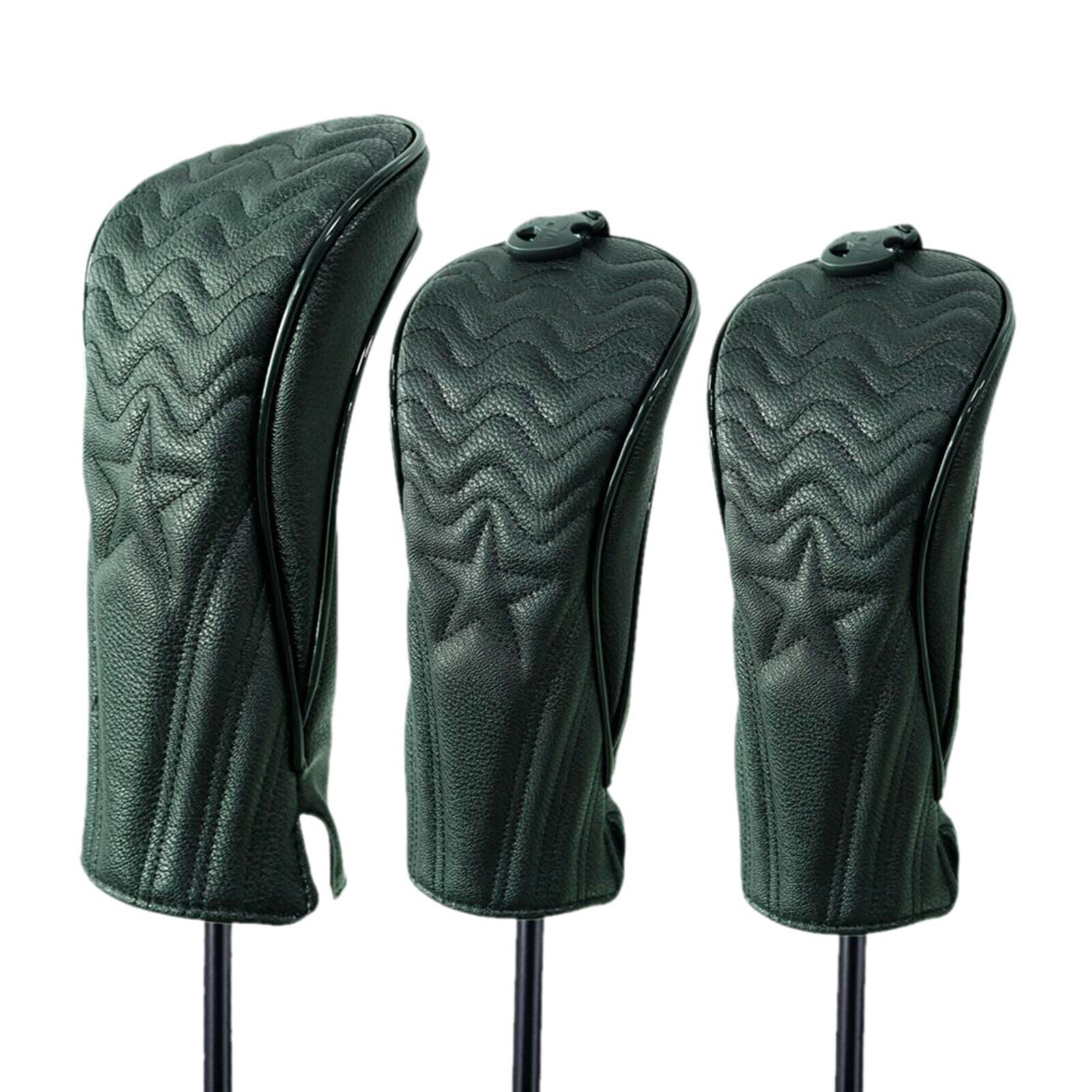 3 3x Golf Wood Headcover Star Pattern Drivers Covers Fairway Club Long Neck