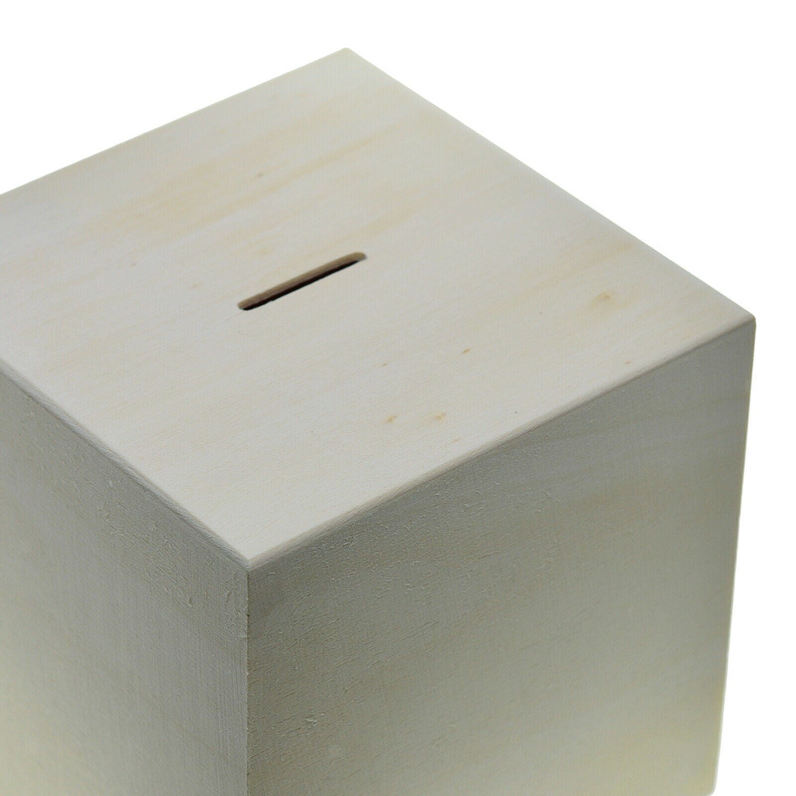 Wooden Plain Cuboid Coin Money Bank Saving Box DIY Painting Decorate Case