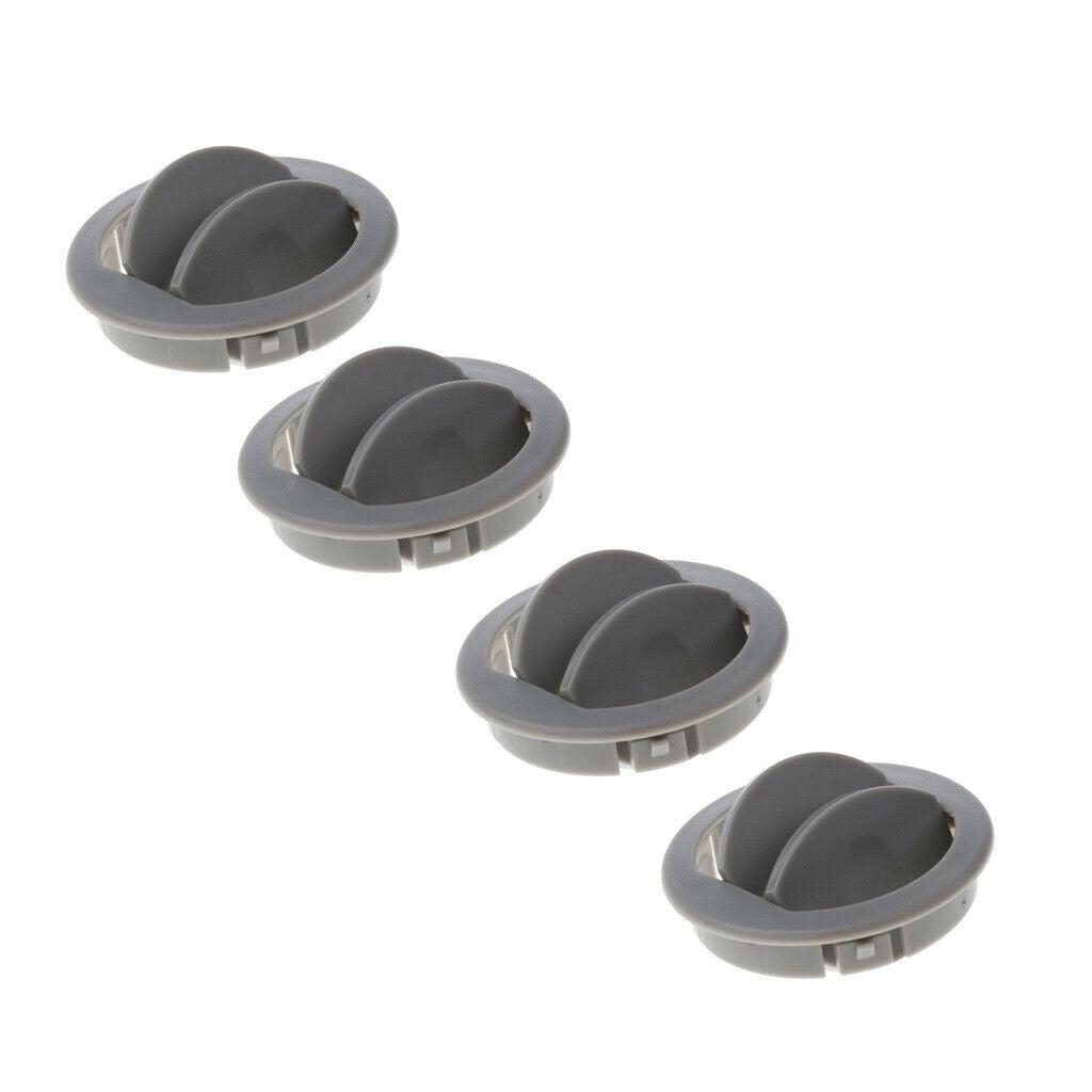 4Pcs Car RV Interior Round Ceiling Vent Outlet Rotating Open Close Gray