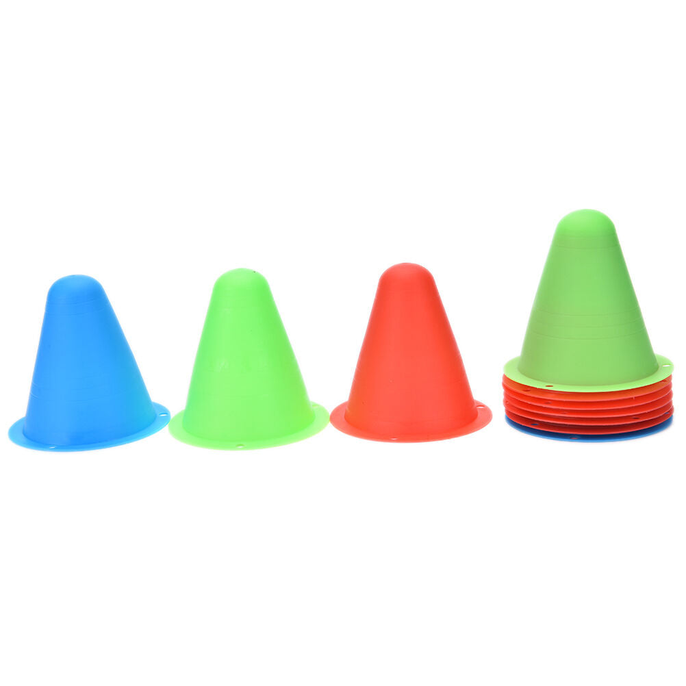 Hot!10PCS Colorful Marker Cones Slalom Roller Skating Training Traffic Sp.l8