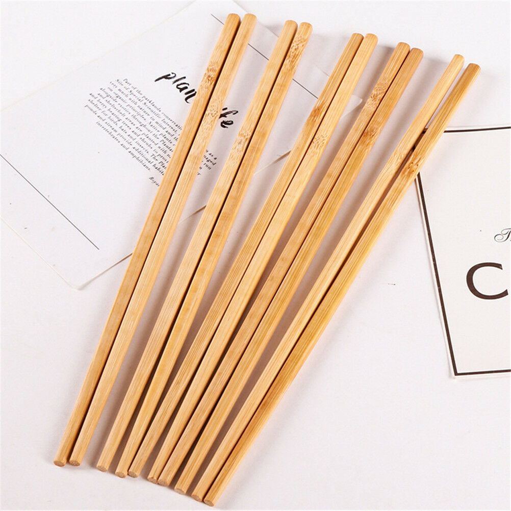 5pairs Reusable Natural Wavy Wood Chopsticks Chinese Chop Sticks Food Stic DEAU