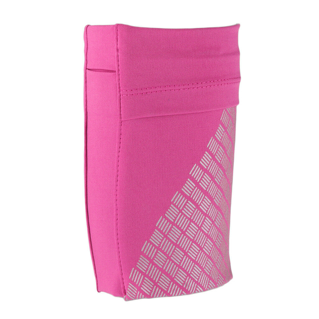 Reflective Running Sports Armband Phone Holder Arm Wrist Belt Bag Rose Red S