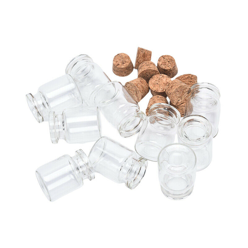 10Pcs Mini Glass Wishing Bottle with Cork Bead Jewelry Containers DIY DecoratiI7