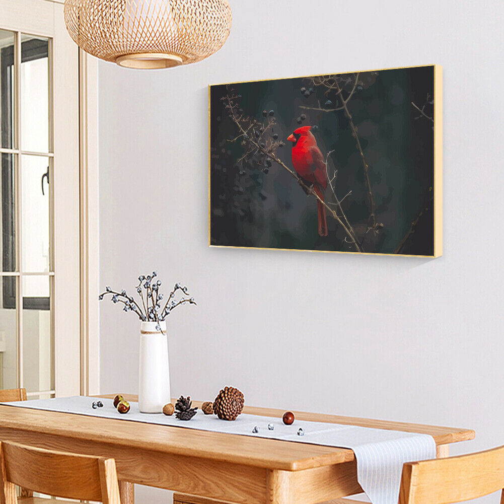 DIY Oil Painting By Number Kit Redbird Hand Painted Craft Drawing Decor 50x40cm