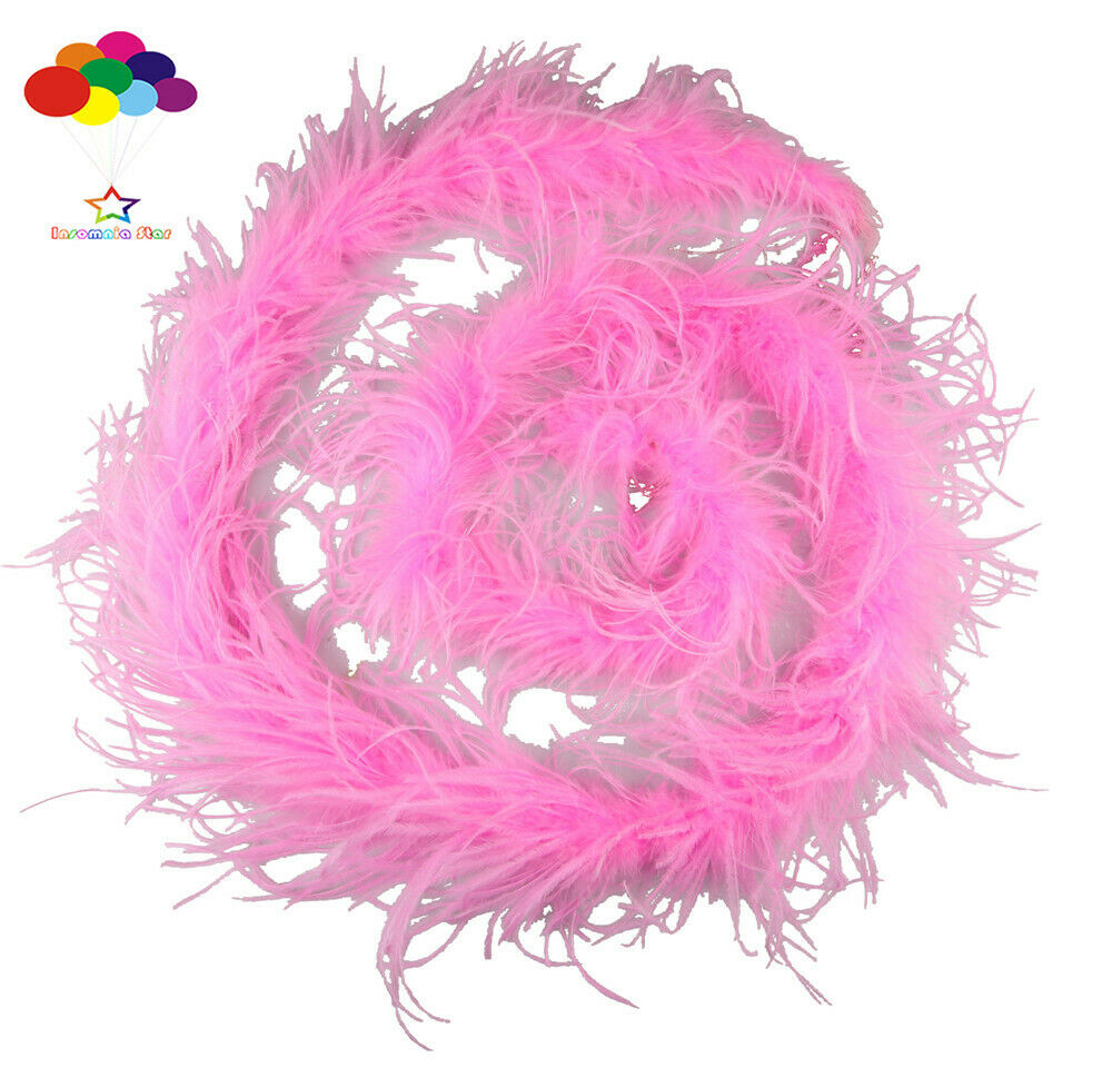 2M pink ostrich feather strip boa Costumes Trim Craft Trim for Party Costume