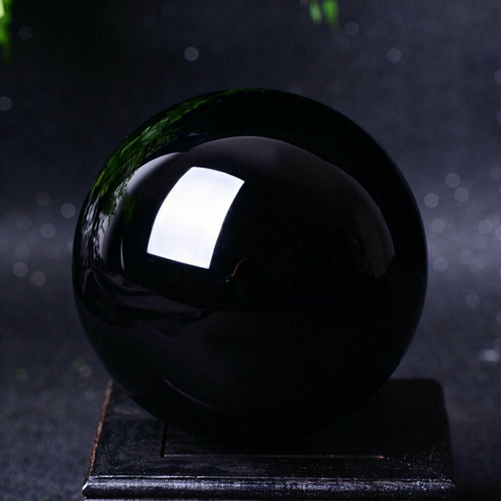 40MM Natural Black Obsidian Sphere Crystal Ball Healing Stone Decor Quartz New