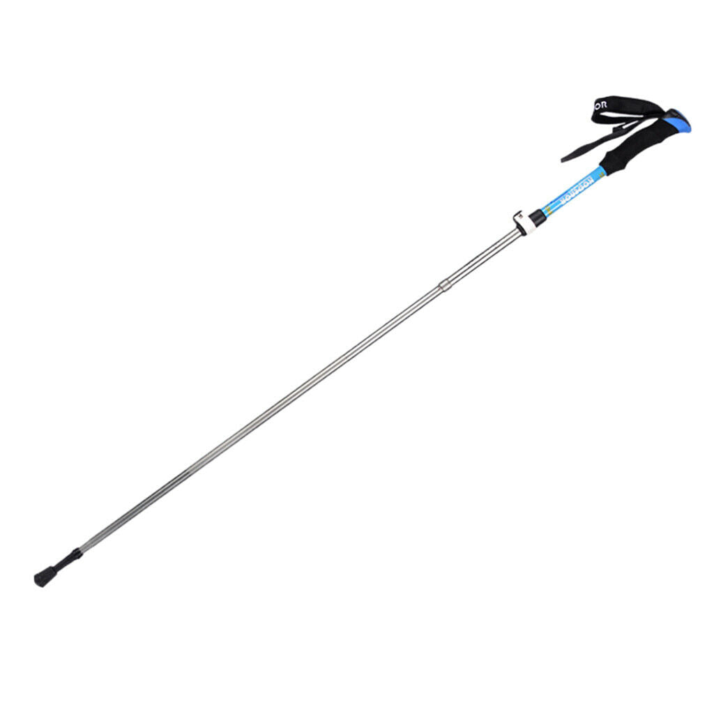 Telescopic Trekking Hiking Walking Sticks Poles Alpenstock Blue