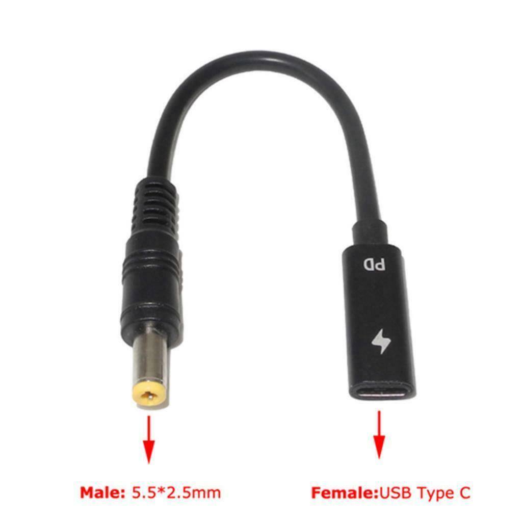 5525 Famle To Type-C With PD Chip Laptop Adapter Power Charger Connector