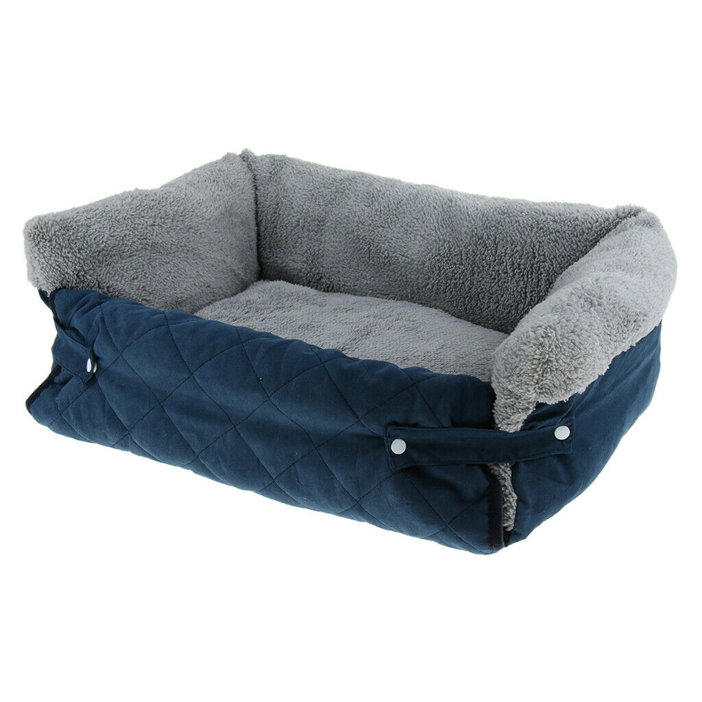 New Cat Dog Puppy Kennel Pet Sofa Nest Winter Warm Sleeping Bed Blue M