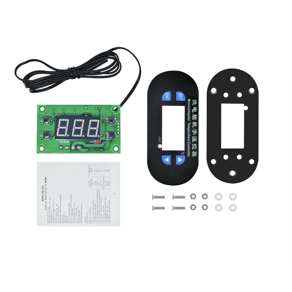 DC 12V W1308 Digital Red LED Heat Cool Thermostat Temperature Controller Sensor