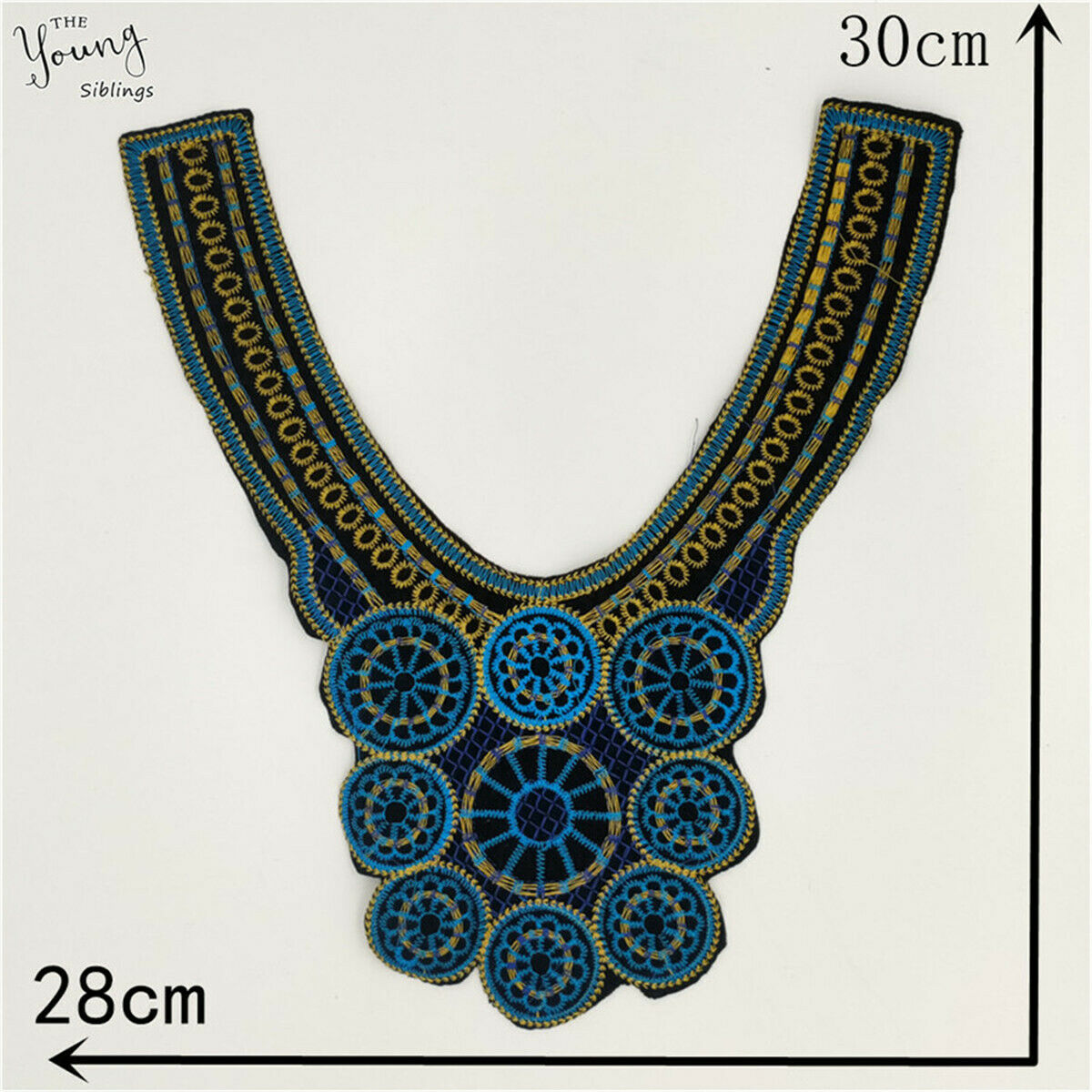 1 PC Ethnic style Embroidery Lace Collar Decor DIY Sewing Patch Lace Applique