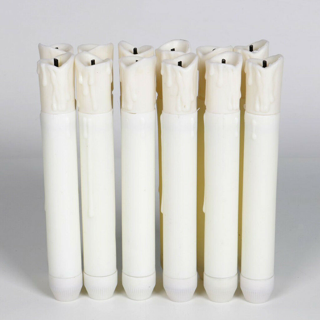 12 Pieces Tall Electric LED Candle Flameless Candle for Party Decor 155mm  B