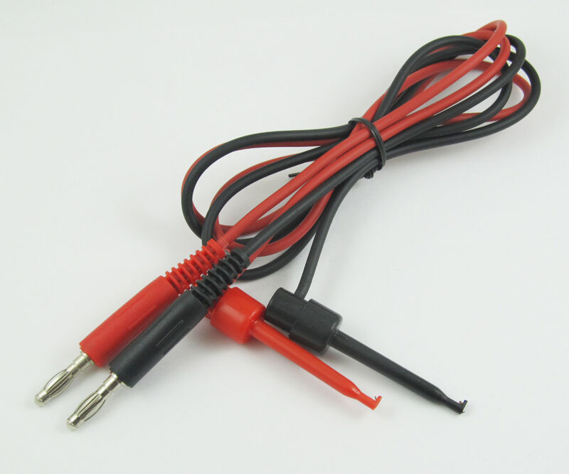 10 pcs High Quality Copper Banana Plug to Large Test Hook Clip Lead Cable 0.8M