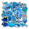 49Pcs Cute Blue Sea Marine Animals Stickers Suitcase Laptop Skateboard Decals Tt