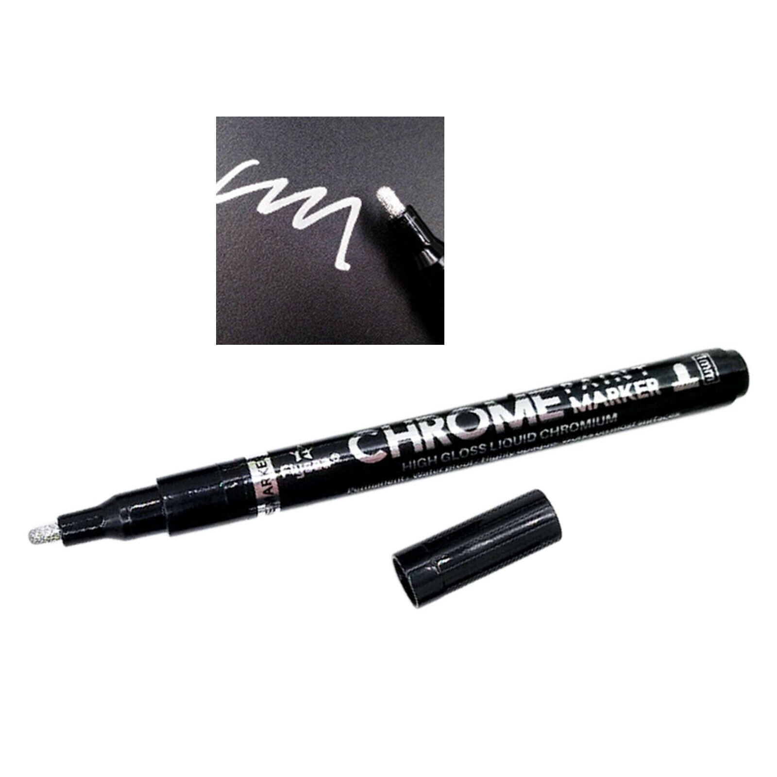 Liquid Chrome Marker Paint Pen Oil-Based Permanent for Metal Glass Plastic