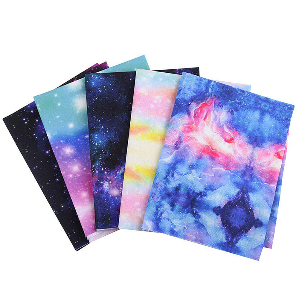 5Pcs Starry Sky Fabric Patchwork Clothing Sewing Bow-knot Handmade DIY Materials