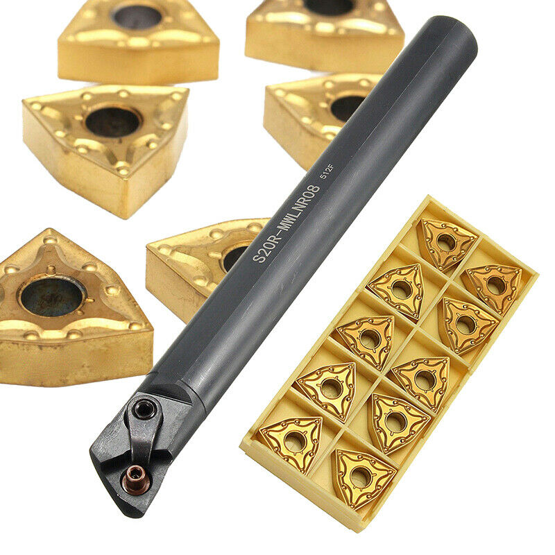 S20R-MWLNR08 20mm Lathe Turning Tool Holder With 10X WNMG0804 Carbide Ins Y1