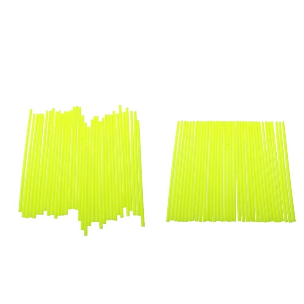 72 Pieces Universal Motorbike Wheel Rim Spoke Wraps Skins Cover Yellow