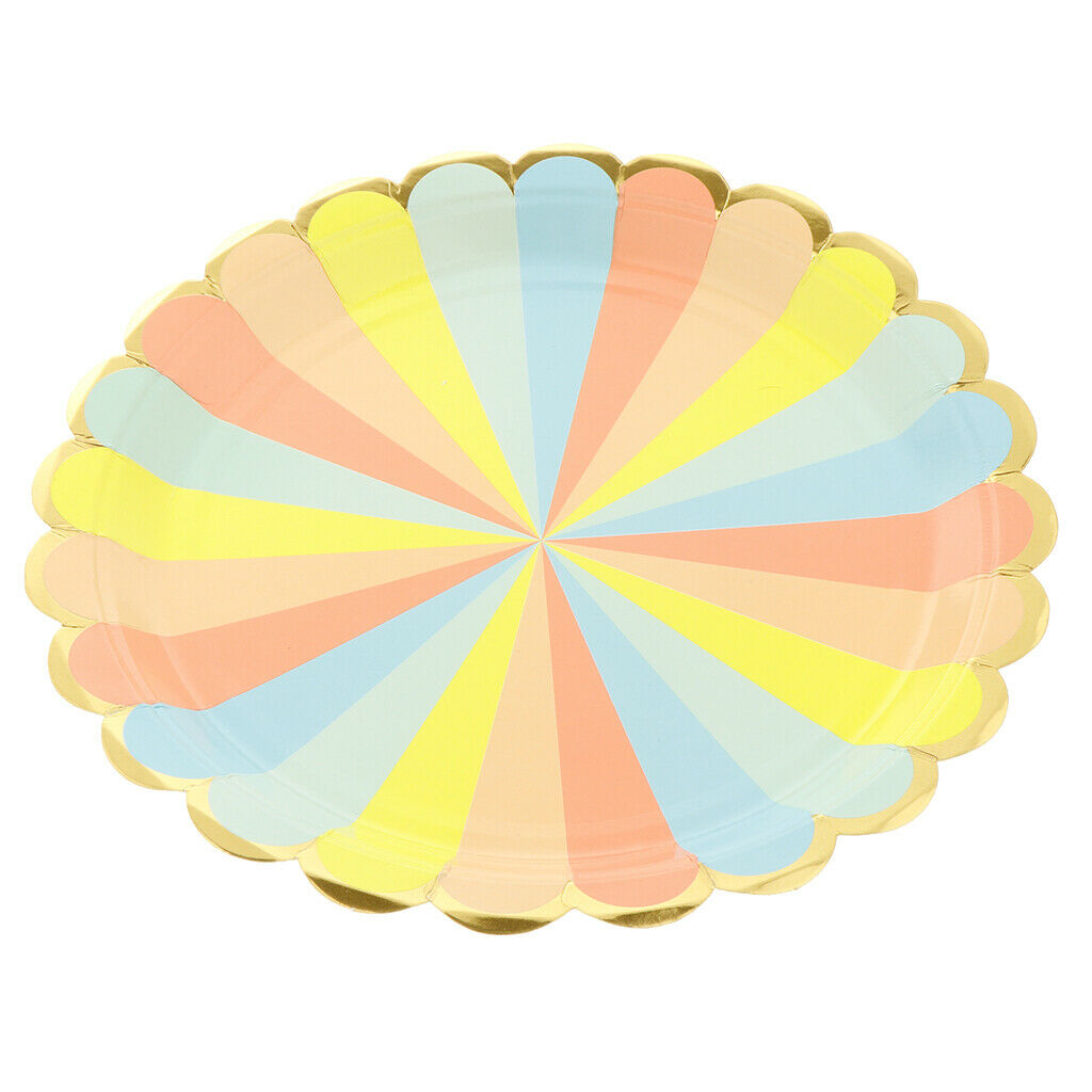 8 Pcs Colorful Flower Petals Disposable Paper Plates Party Decor 23cm