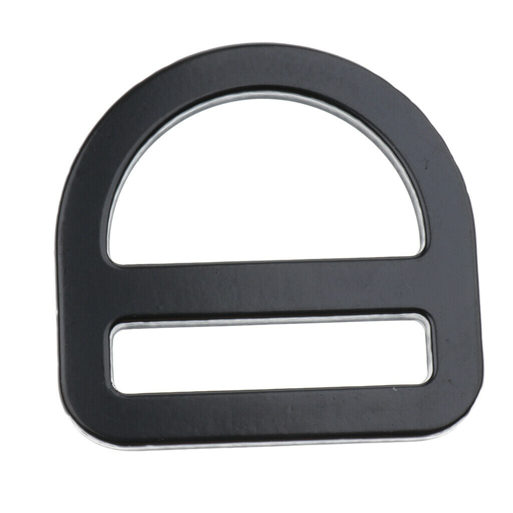 Black Carbon Steel Climbing Harness Seat Belt Buckle Slotted D Ring