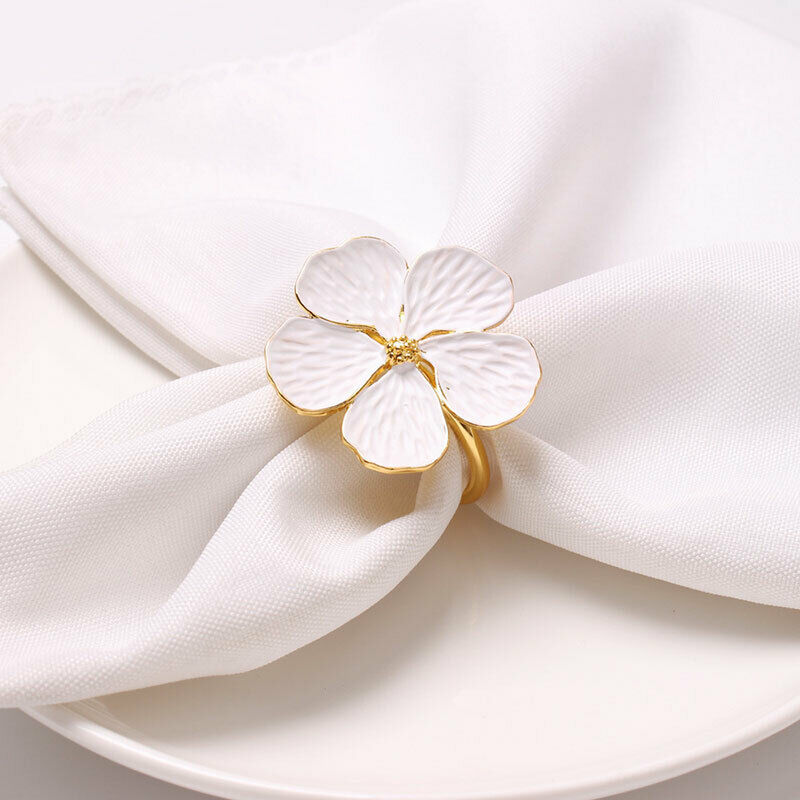 Wedding Simple Plum Napkin Napkin 5 Petals Lucky Flower Napkin Ring Napkin RinSJ