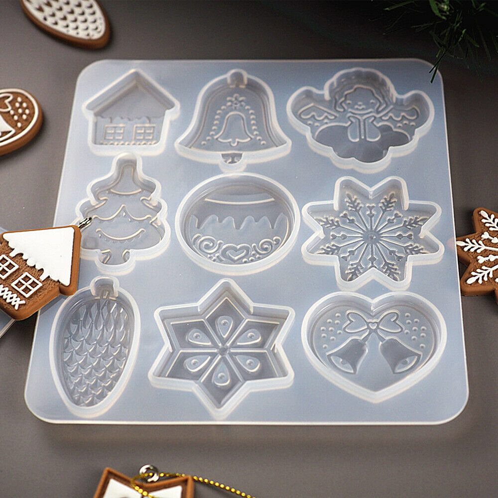 Christmas Pendant Keychain Silicone Mould Handwork Craft Epoxy Casting Mold DIY