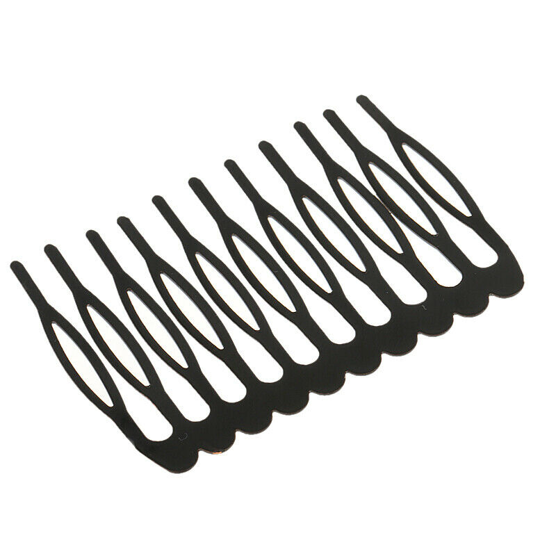 Set of 10 plug-in comb hair accessories women, metal, black