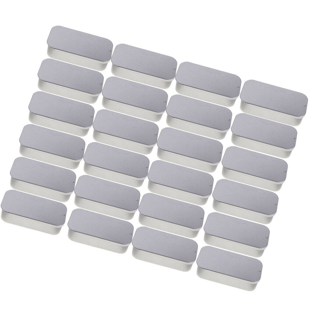 24Pcs Slide Top Tin Empty Box Cake Chocolate Candy Soap Storage Organizer