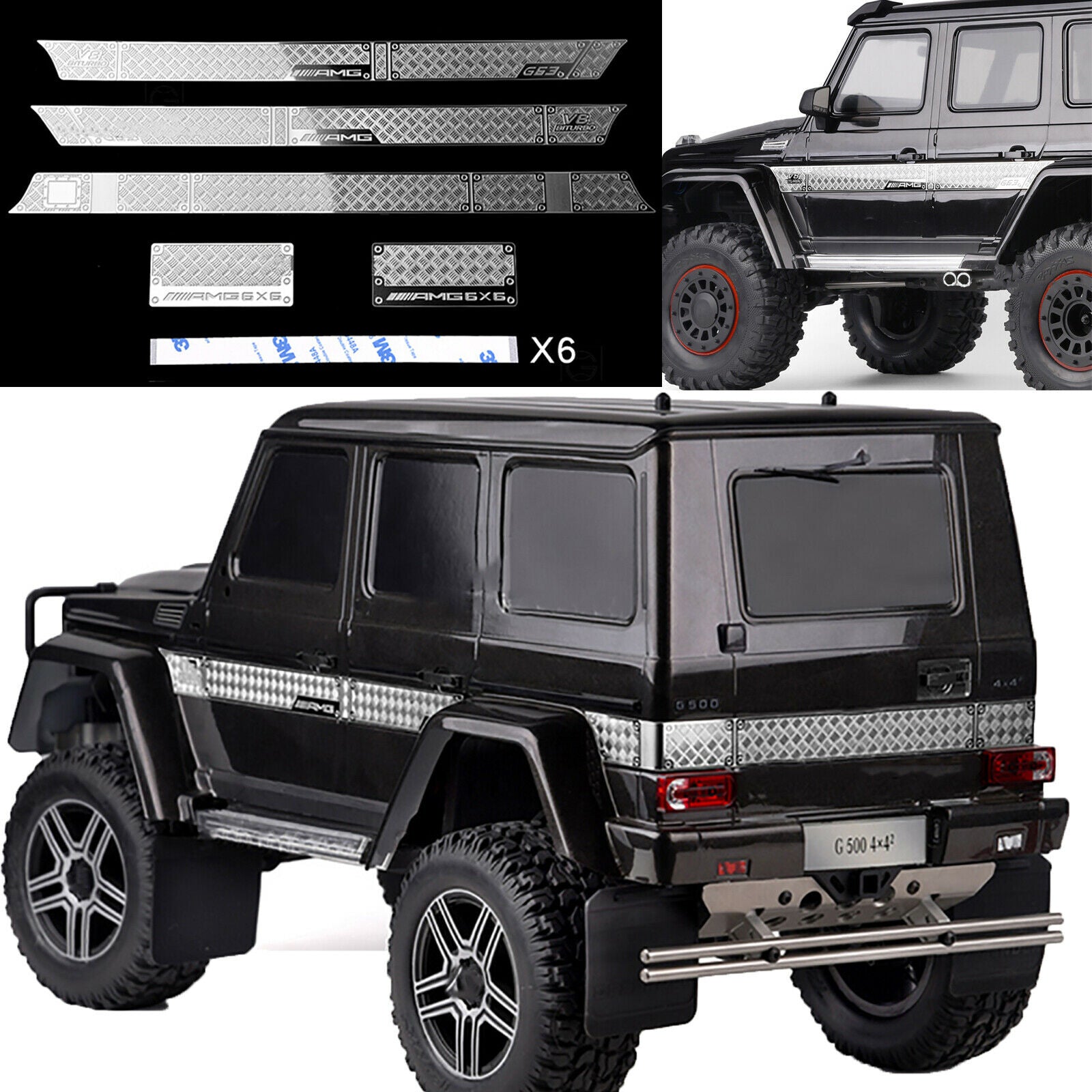 For TRX6 G63 Car Parts Stainless Steel Car Body Decorative Sheet Anti-skid Plate
