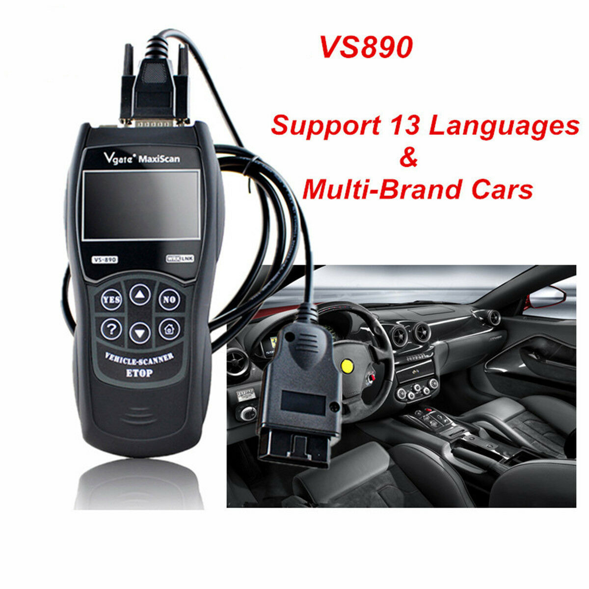Universal ALL Car Fault Reader Code Scanner Diagnostic Tool OBD2 CAN RESET VS890