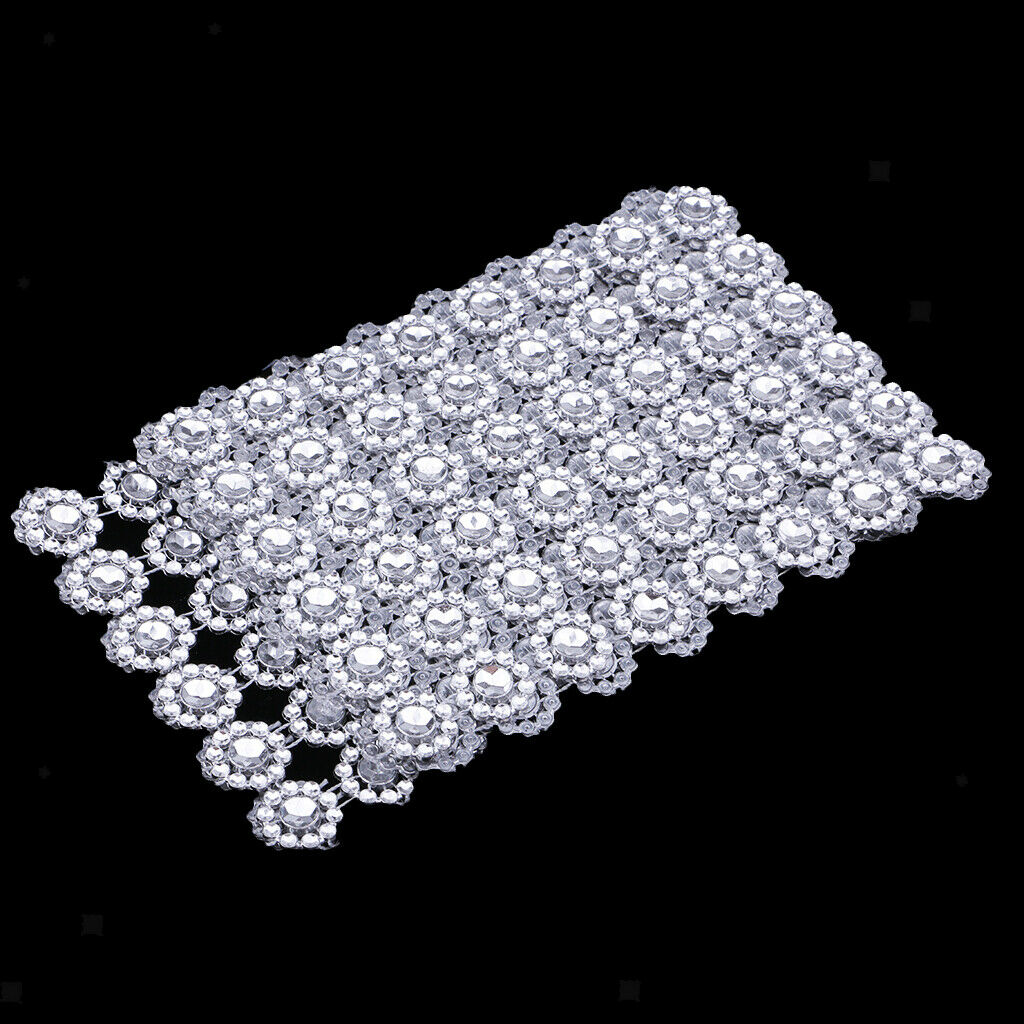 1m Plastic Rhinestone Ribbon With Flower Shape Diamond Ribbon Glitter Ribbon
